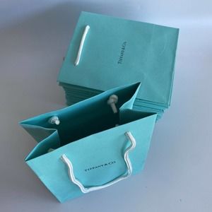 Ten (10) Brand New Authentic Tiffany & Co 6 inch Blue Jewelry Gift Shopping Bags